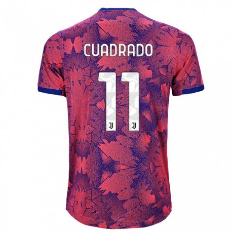 Kandiny Niño Camiseta Juan Cuadrado #11 Rosa Rojo Azul Equipación Tercera 2022/23 La Camisa Chile