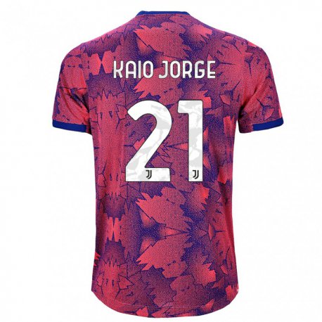 Kandiny Niño Camiseta Kaio Jorge #21 Rosa Rojo Azul Equipación Tercera 2022/23 La Camisa Chile