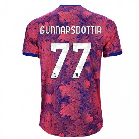 Kandiny Niño Camiseta Sara Bjork Gunnarsdottir #77 Rosa Rojo Azul Equipación Tercera 2022/23 La Camisa Chile