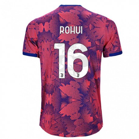 Kandiny Niño Camiseta Jonas Rohui #16 Rosa Rojo Azul Equipación Tercera 2022/23 La Camisa Chile