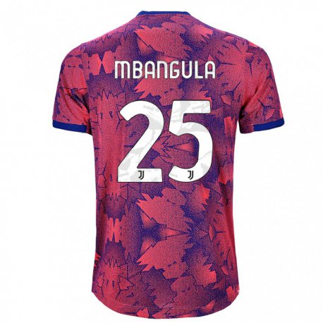 Kandiny Niño Camiseta Samuel Mbangula #25 Rosa Rojo Azul Equipación Tercera 2022/23 La Camisa Chile