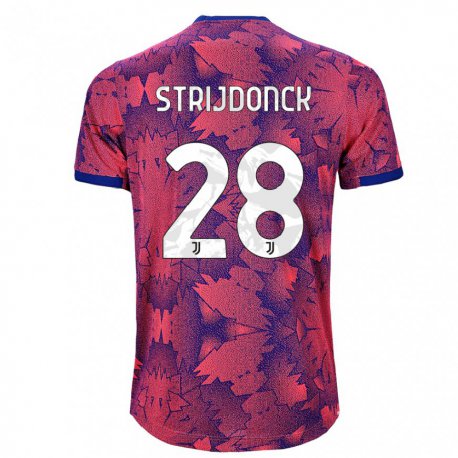 Kandiny Niño Camiseta Bayron Strijdonck #28 Rosa Rojo Azul Equipación Tercera 2022/23 La Camisa Chile