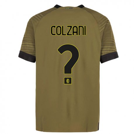 Kandiny Niño Camiseta Edoardo Colzani #0 Verde Oscuro Negro Equipación Tercera 2022/23 La Camisa Chile