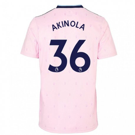 Kandiny Niño Camiseta Tim Akinola #36 Rosa Azul Marino Equipación Tercera 2022/23 La Camisa Chile
