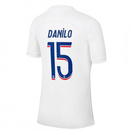 Kandiny Niño Camiseta Danilo Pereira #15 Azul Blanco Equipación Tercera 2022/23 La Camisa Chile