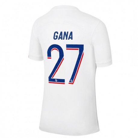 Kandiny Niño Camiseta Idrissa Gana Gueye #27 Azul Blanco Equipación Tercera 2022/23 La Camisa Chile