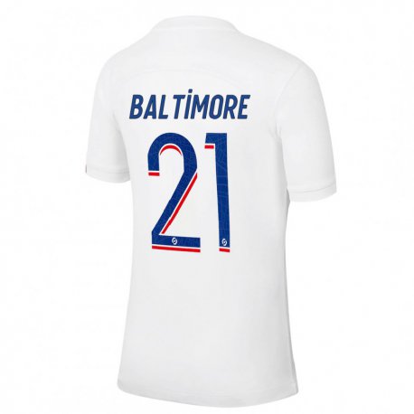 Kandiny Niño Camiseta Sandy Baltimore #21 Azul Blanco Equipación Tercera 2022/23 La Camisa Chile