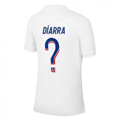 Kandiny Niño Camiseta Ibrahim Diarra #0 Azul Blanco Equipación Tercera 2022/23 La Camisa Chile