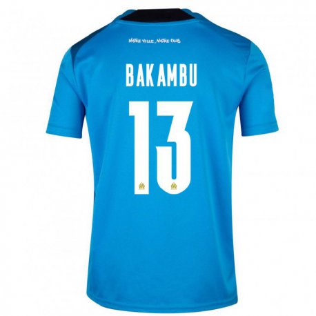 Kandiny Niño Camiseta Cedric Bakambu #13 Blanco Azul Oscuro Equipación Tercera 2022/23 La Camisa Chile