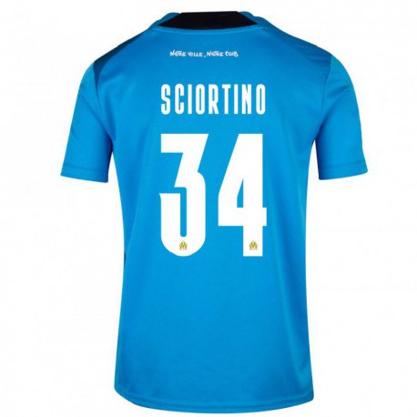 Kandiny Niño Camiseta Paolo Sciortino #34 Blanco Azul Oscuro Equipación Tercera 2022/23 La Camisa Chile