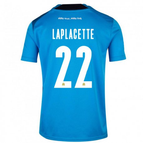 Kandiny Niño Camiseta Tess Laplacette #22 Blanco Azul Oscuro Equipación Tercera 2022/23 La Camisa Chile