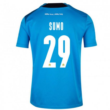 Kandiny Niño Camiseta Eva Sumo #29 Blanco Azul Oscuro Equipación Tercera 2022/23 La Camisa Chile