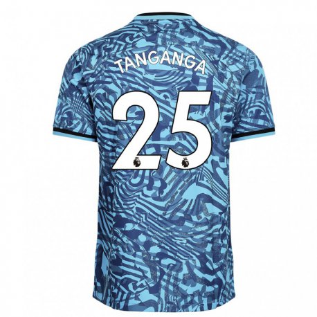Kandiny Niño Camiseta Japhet Tanganga #25 Azul Azul Marino Equipación Tercera 2022/23 La Camisa Chile