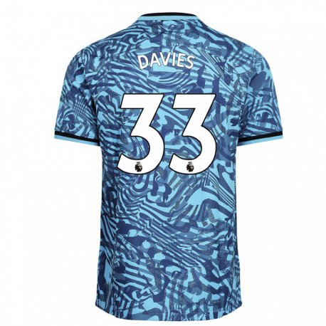 Kandiny Niño Camiseta Ben Davies #33 Azul Azul Marino Equipación Tercera 2022/23 La Camisa Chile