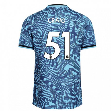 Kandiny Niño Camiseta Matthew Craig #51 Azul Azul Marino Equipación Tercera 2022/23 La Camisa Chile