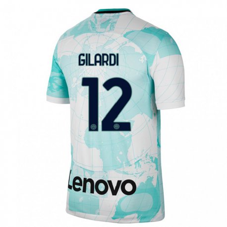 Kandiny Hombre Camiseta Astrid Gilardi #12 Verde Claro Blanco Equipación Tercera 2022/23 La Camisa Chile