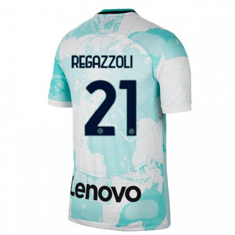Kandiny Hombre Camiseta Alice Regazzoli #21 Verde Claro Blanco Equipación Tercera 2022/23 La Camisa Chile