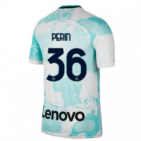 Kandiny Hombre Camiseta Nicolo Perin #36 Verde Claro Blanco Equipación Tercera 2022/23 La Camisa Chile