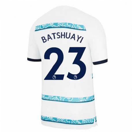Kandiny Hombre Camiseta Michy Batshuayi #23 Blanco Azul Claro Equipación Tercera 2022/23 La Camisa Chile