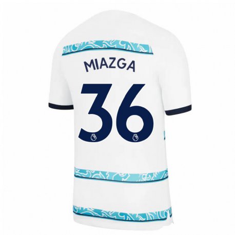 Kandiny Hombre Camiseta Matt Miazga #36 Blanco Azul Claro Equipación Tercera 2022/23 La Camisa Chile