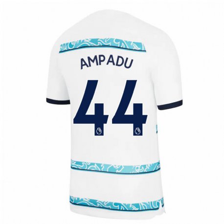 Kandiny Hombre Camiseta Ethan Ampadu #44 Blanco Azul Claro Equipación Tercera 2022/23 La Camisa Chile