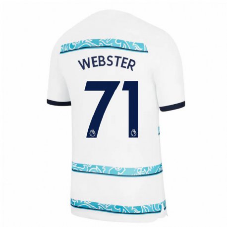 Kandiny Hombre Camiseta Charlie Webster #71 Blanco Azul Claro Equipación Tercera 2022/23 La Camisa Chile