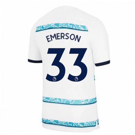 Kandiny Hombre Camiseta Emerson #33 Blanco Azul Claro Equipación Tercera 2022/23 La Camisa Chile