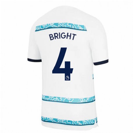 Kandiny Hombre Camiseta Millie Bright #4 Blanco Azul Claro Equipación Tercera 2022/23 La Camisa Chile