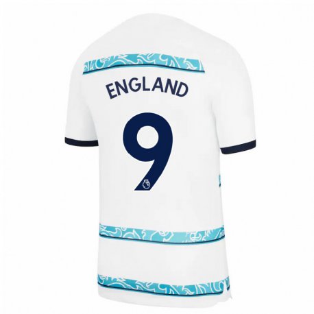 Kandiny Hombre Camiseta Bethany England #9 Blanco Azul Claro Equipación Tercera 2022/23 La Camisa Chile