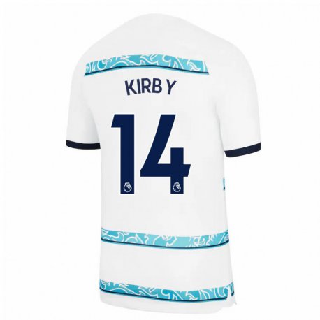 Kandiny Hombre Camiseta Fran Kirby #14 Blanco Azul Claro Equipación Tercera 2022/23 La Camisa Chile