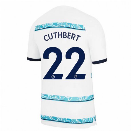 Kandiny Hombre Camiseta Erin Cuthbert #22 Blanco Azul Claro Equipación Tercera 2022/23 La Camisa Chile