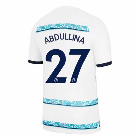 Kandiny Hombre Camiseta Alsu Abdullina #27 Blanco Azul Claro Equipación Tercera 2022/23 La Camisa Chile
