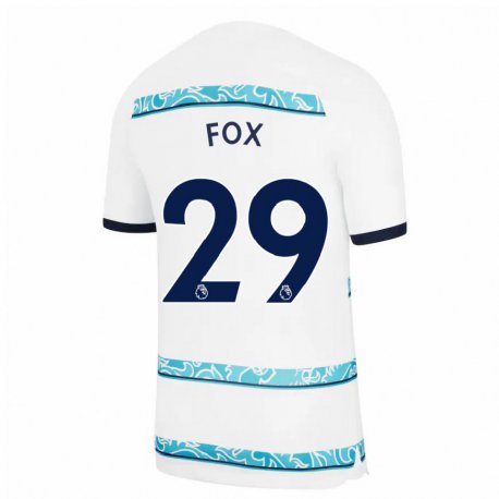Kandiny Hombre Camiseta Jorja Fox #29 Blanco Azul Claro Equipación Tercera 2022/23 La Camisa Chile