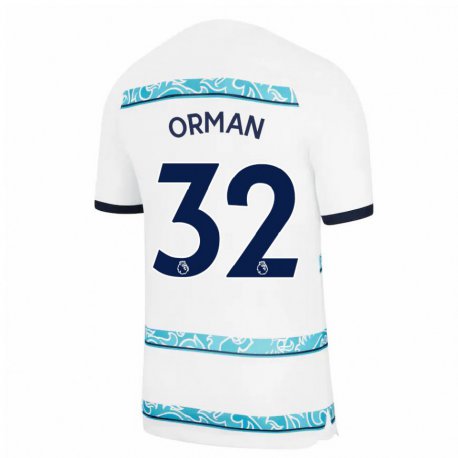 Kandiny Hombre Camiseta Emily Orman #32 Blanco Azul Claro Equipación Tercera 2022/23 La Camisa Chile