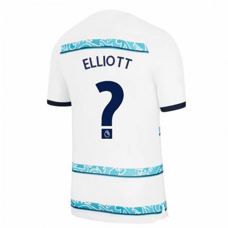 Kandiny Hombre Camiseta Ben Elliott #0 Blanco Azul Claro Equipación Tercera 2022/23 La Camisa Chile