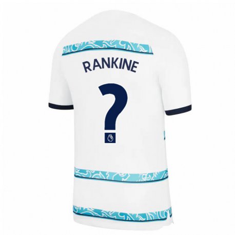 Kandiny Hombre Camiseta Dion Rankine #0 Blanco Azul Claro Equipación Tercera 2022/23 La Camisa Chile