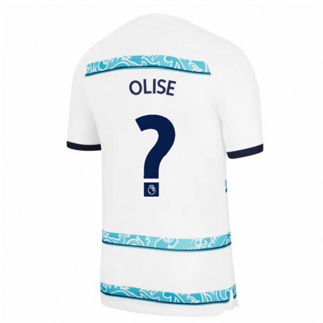 Kandiny Hombre Camiseta Richard Olise #0 Blanco Azul Claro Equipación Tercera 2022/23 La Camisa Chile