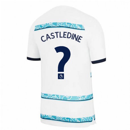 Kandiny Hombre Camiseta Leo Castledine #0 Blanco Azul Claro Equipación Tercera 2022/23 La Camisa Chile