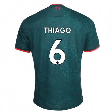 Kandiny Hombre Camiseta Thiago #6 Verde Oscuro Equipación Tercera 2022/23 La Camisa Chile