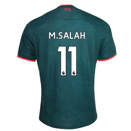 Kandiny Hombre Camiseta Mohamed Salah #11 Verde Oscuro Equipación Tercera 2022/23 La Camisa Chile