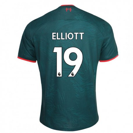 Kandiny Hombre Camiseta Harvey Elliott #19 Verde Oscuro Equipación Tercera 2022/23 La Camisa Chile