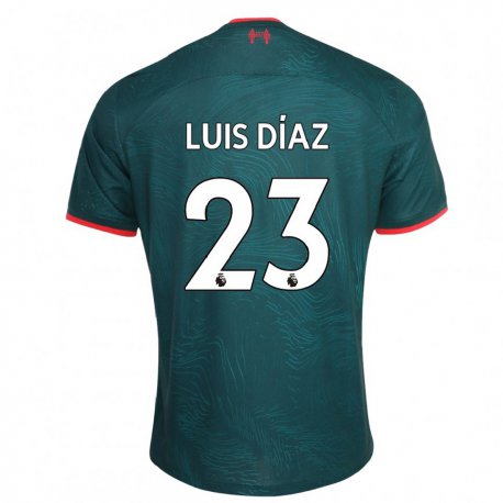 Kandiny Hombre Camiseta Luis Diaz #23 Verde Oscuro Equipación Tercera 2022/23 La Camisa Chile