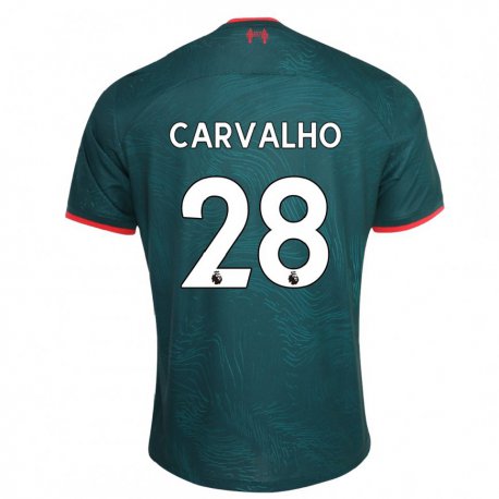 Kandiny Hombre Camiseta Fabio Carvalho #28 Verde Oscuro Equipación Tercera 2022/23 La Camisa Chile