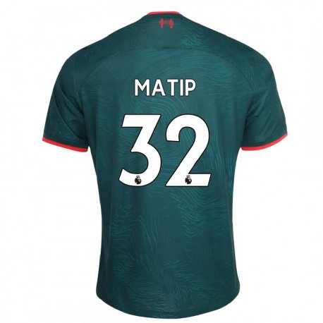 Kandiny Hombre Camiseta Joel Matip #32 Verde Oscuro Equipación Tercera 2022/23 La Camisa Chile