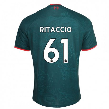 Kandiny Hombre Camiseta Matteo Ritaccio #61 Verde Oscuro Equipación Tercera 2022/23 La Camisa Chile