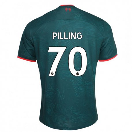 Kandiny Hombre Camiseta Tommy Pilling #70 Verde Oscuro Equipación Tercera 2022/23 La Camisa Chile