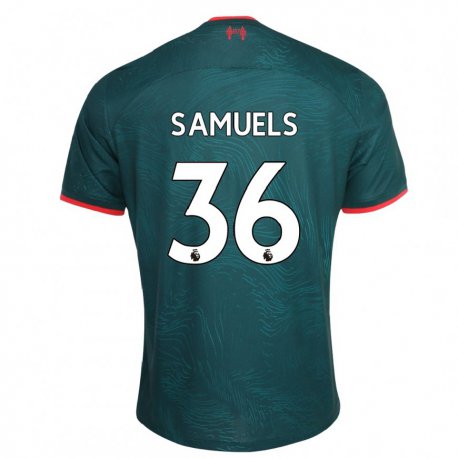 Kandiny Hombre Camiseta Kerron Samuels #36 Verde Oscuro Equipación Tercera 2022/23 La Camisa Chile