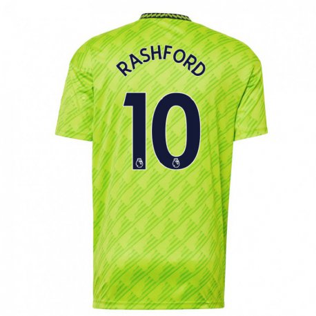 Kandiny Hombre Camiseta Marcus Rashford #10 Verde Claro Equipación Tercera 2022/23 La Camisa Chile