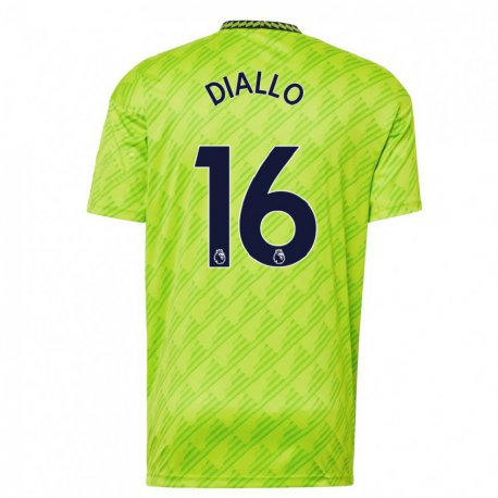 Kandiny Hombre Camiseta Amad Diallo #16 Verde Claro Equipación Tercera 2022/23 La Camisa Chile
