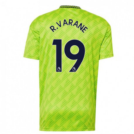 Kandiny Hombre Camiseta Raphael Varane #19 Verde Claro Equipación Tercera 2022/23 La Camisa Chile